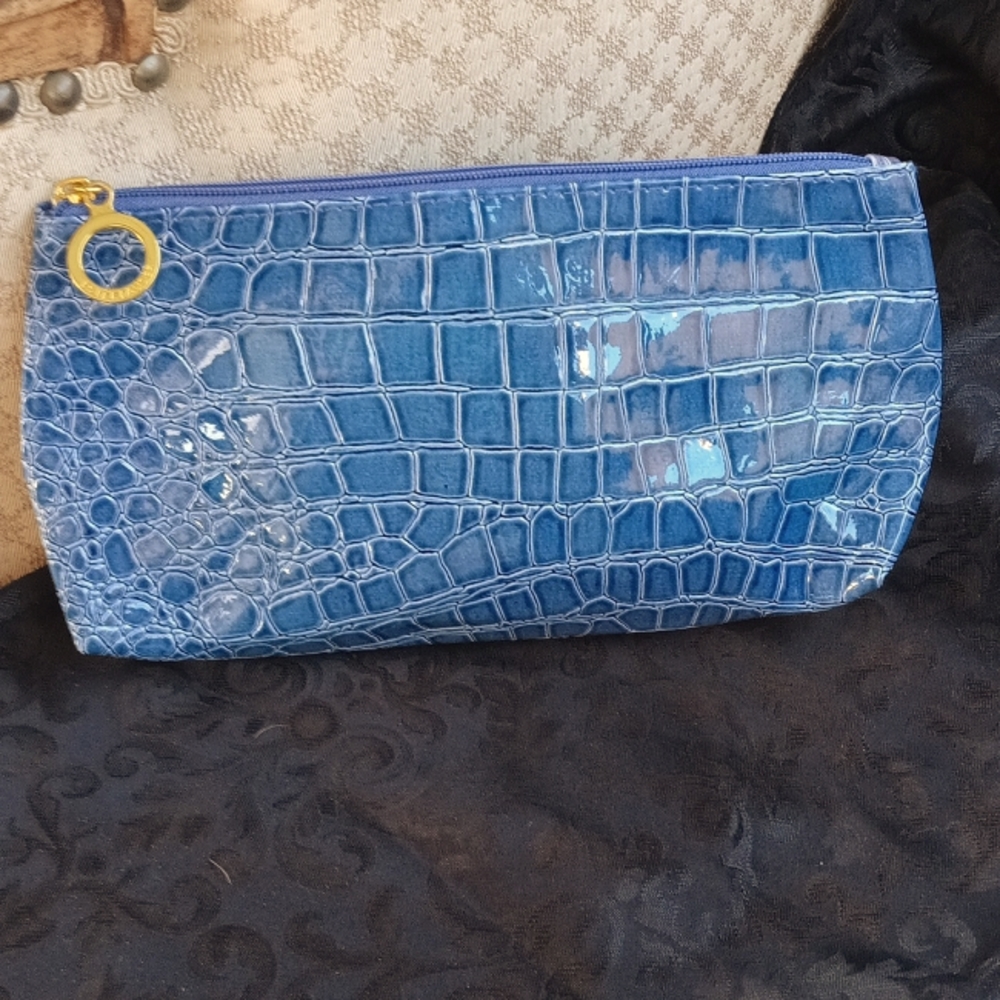 Pretty blue cosmetics bag like new